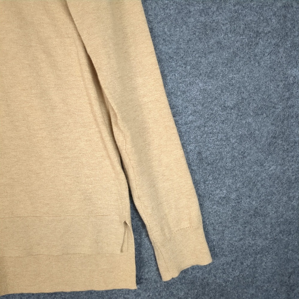 Gap Womens Tan Beige Silk Blend V-Neck Pullover Sweater Size M Drop Shoulder - Picture 4 of 11
